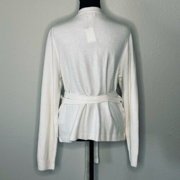 J.Crew Women’s Wrap Sweater Extra-Soft Wool Blend Ivory CE095 Size XL New - Picture 5 of 11